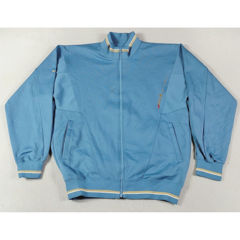 Vintage ASICS Track Jacket Mens Medium Blue Recorder FX-II Full Zip Japan 80s